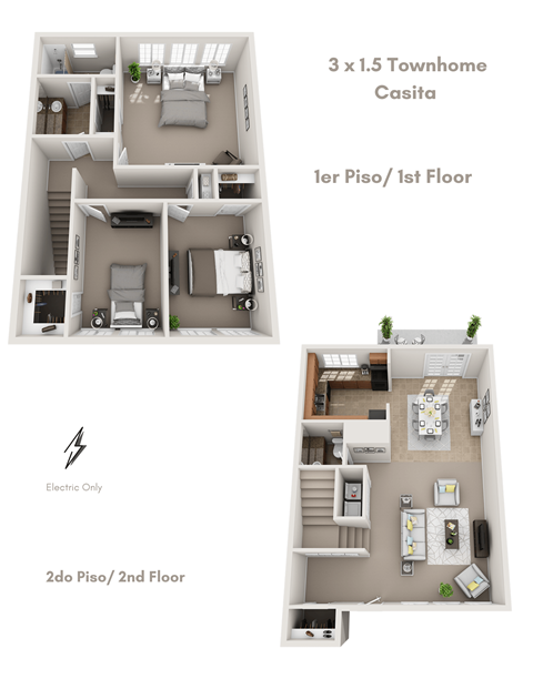 Floor plan for 3 beds, 1.5 baths, 1600 sqft